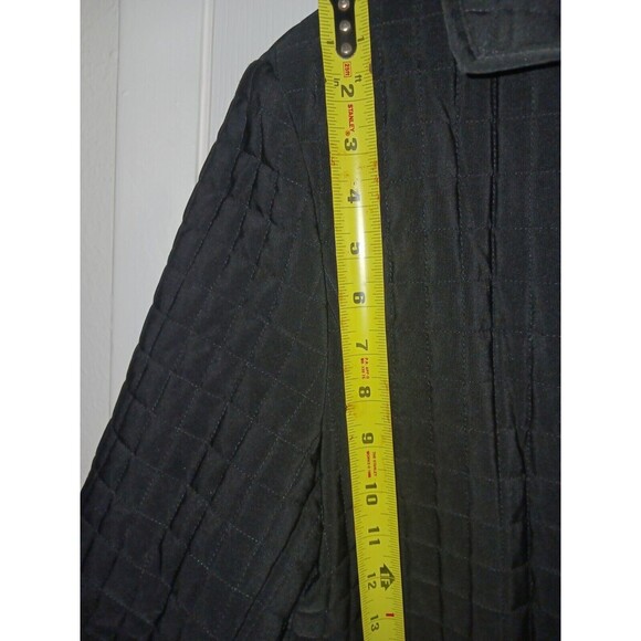 Gallery Women Coat Jacket Medium Quilt Black Long Sleeve Collared Zip Up Pockets - Picture 11 of 11